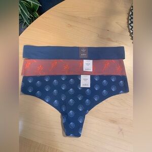 Bundle of 3 Auden thongs; 2 invisible edge, 1 no show, size Large 12/14